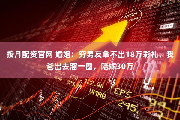 按月配资官网 婚姻：穷男友拿不出18万彩礼，我爸出去溜一圈，陪嫁30万